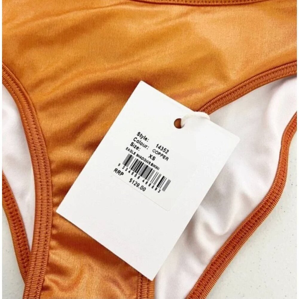 One Teaspoon Eagle Shadows Strappy Bikini Swimsuit Size XS Copper - Picture 7 of 7
